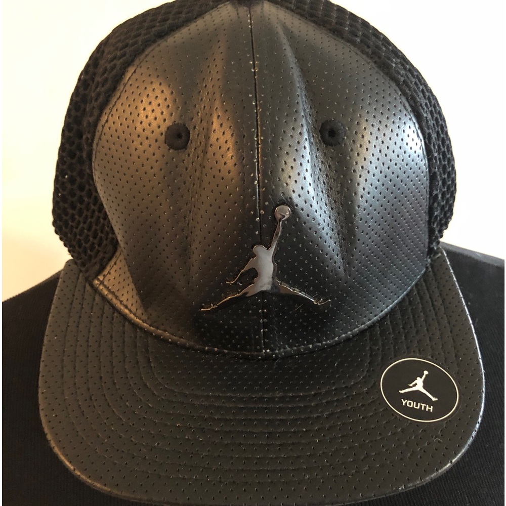 Air Jordan Youth Jumpman Branded Snap Back Logo Baseball Cap/Hat - Vegan Leather